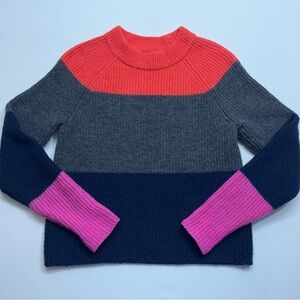 Banana Republic Colorblock Wool Blend Sweater Womens Size XS Crew Neck Pullover
